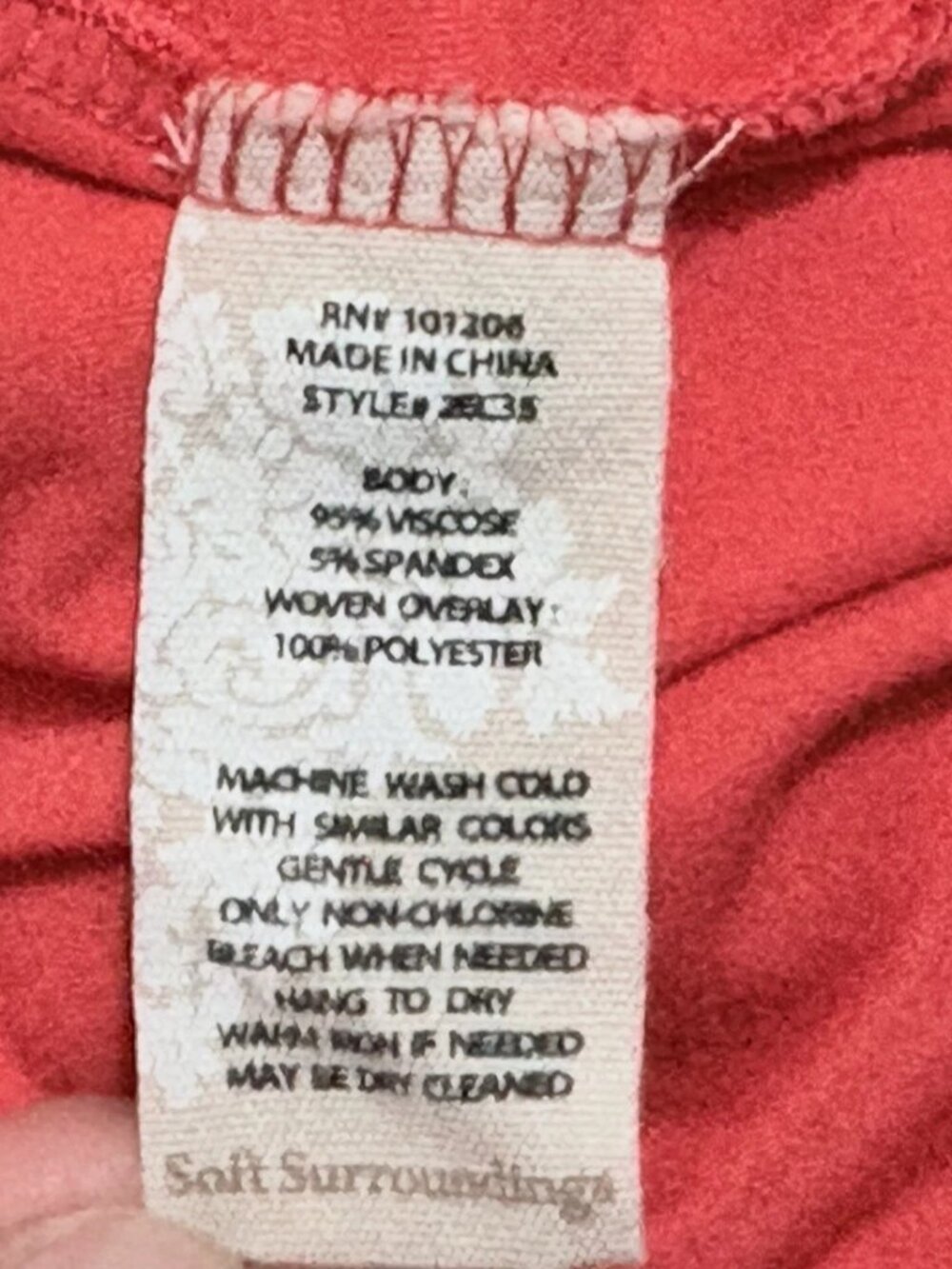 Soft Surroundings Bonita Rosa Woven Overlay Tank Hot Coral Womens XL - Picture 8 of 9